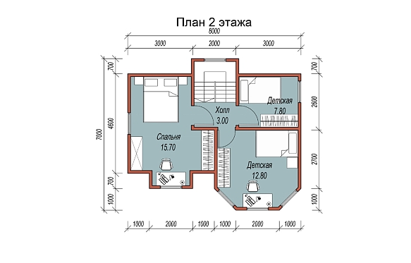 Сруб из бруса 7х8. фото